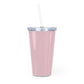 Jam Jar Plastic Tumbler with Straw