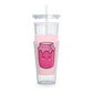 Jam Jar Plastic Tumbler with Straw